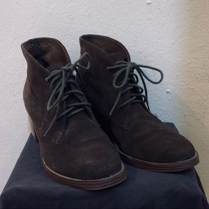 Dolce Vita Dark Brown Suede Oxford Heeled Booties
